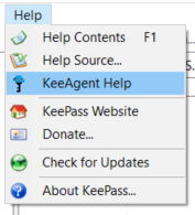 KeePass - Help menu - KeeAgent